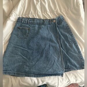 vintage steel jeans made in USA denim wrap mini skirt
